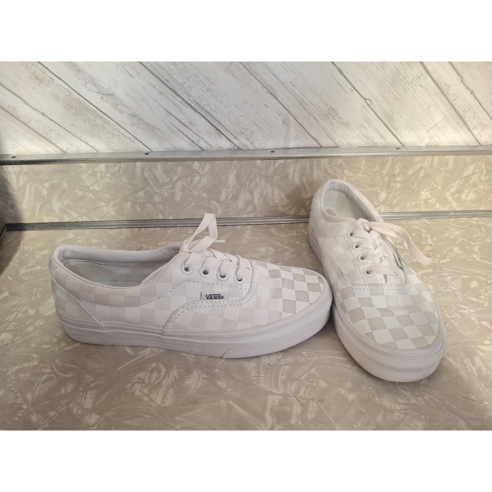 Vans Tonal Checkerboard White Cream VN000UDDU9K Mens Size 4.5 Womens Size 6 NICE - Picture 7 of 8